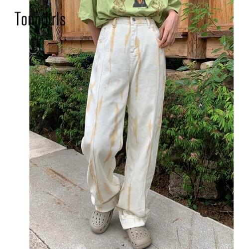 Tonngirls Women Jeans Pants Plus Size Boyfriend Jeans For Women Casual Loose Denim Jeans Tie Dye Higth Waist Trousers Pants 2021