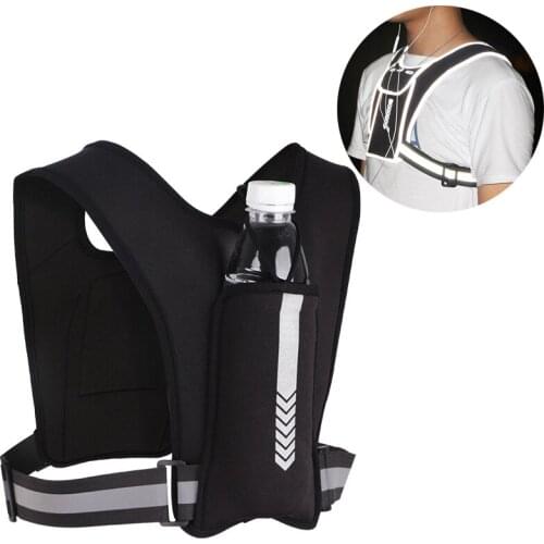 Cycling Reflective Vest Bag Mountaineering Soft Bag Fitness Water Bottle Back Backpack Outdoor Sports Mobile Phone Chest Bag