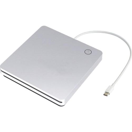 HOT-External USB C CD DVD Drive,Portable Type-C Smart Contact Button Slot-In CD DVD Burner Player Writer for Desktop(Silver)
