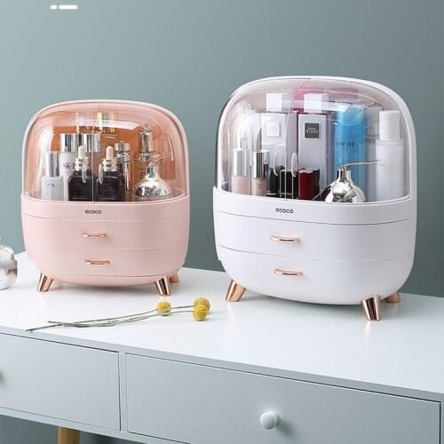 New Makeup Dustproof Cosmetics Storage Box Rack Desktop Skin Care Products Lipstick Beauty Storage Drawer