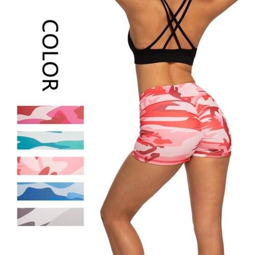 2021 Summer Camouflage Women Workout Shorts Seamless High Waist Female Fitness Push Up Short Elasticity Breathable Yoga Shorts