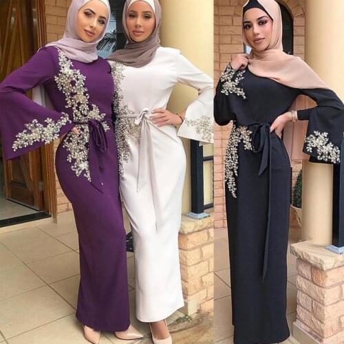 Eid Abaya Dubai Turkey Muslim Hijab Dress Kaftan Caftan Marocain Islamic Clothing for Women Ramadan Dresses Islam Robe Vestidos