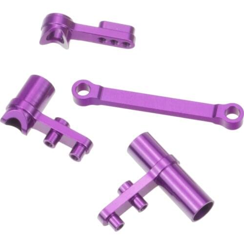 1set Aluminium Steering Servo Saver Complete Set 02025 02075 Ackerman Plate Upgrade Parts For 1/10 RC Car CNC Redcat Exceed