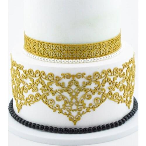 1PCS Pink Lace Silicone Fondant Icing Mould Wedding Cake Mold Decoration Mat