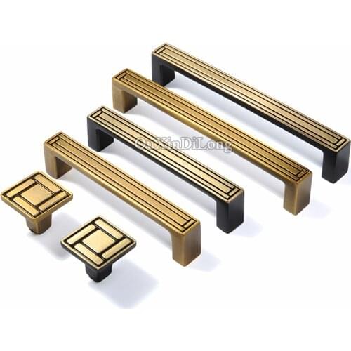 High Quality 10PCS European Solid Brass Kitchen Cabinet Door Handles Cupboard Wardrobe Drawer Wine Cabinet Pulls Handles & Knobs