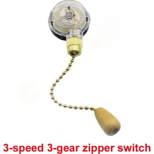 3-Speed 3-Gear Zipper Switch With 9CM 50CM 100CM Bead Chain Ceiling Fan Light Regulator Shift Switch Lighting Accessories