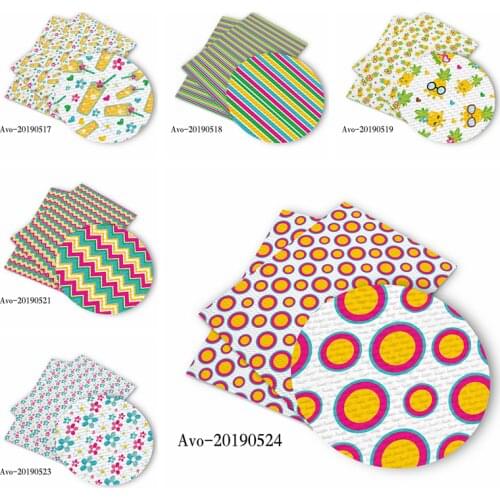 50*150cm New Pineapple Flower Cartoon Pattern Printed Leather Polyster Cotton Liverpool Bullet Fabric for DIY Handmade By Yards