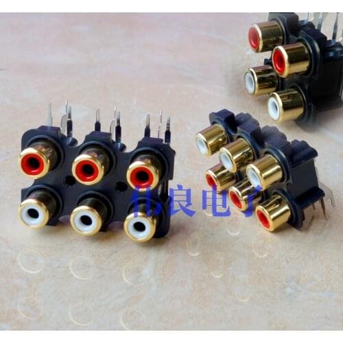 6 bit /4 bit gold-plated input lotus socket RCA