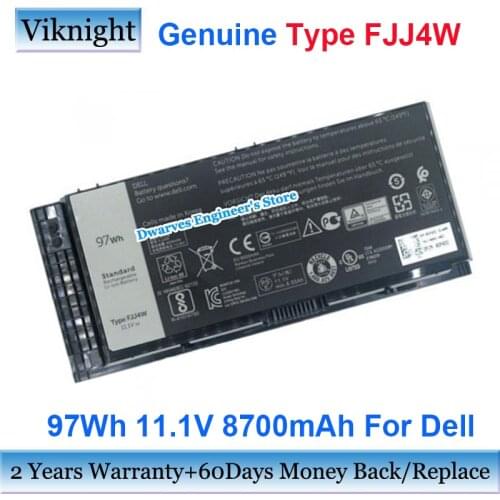 97Wh FJJ4W Laptop Battery For DELL Precision M6600 M6800 M6700 M4600 M4700 FV993 J79X4 823F9 7FF1K WJ383 X57F1 11.1V 8700mAh