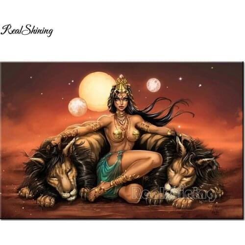 Diy Diamond Painting Beauty Lion beast mosaic Diamond Animals 3d Picture Full Square/round 5d diamond Embroidery Woman,T189