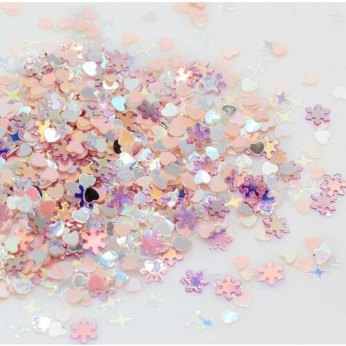 Mix White Pink Purple Nail Sequin 3mm Star Heart Flower PVC Loose Sequins Paillettes DIY Nail Art Confetti Decor