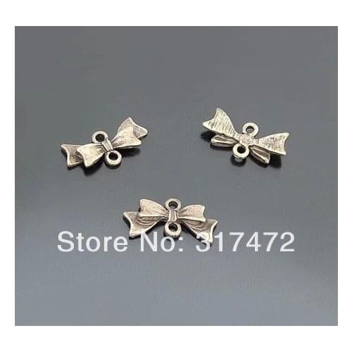 Free shipping!20*8mm mm up and down hole bowknot twin antique bronze jewlery connector findings (GuQing)