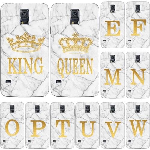 Phone case For Samsung Galaxy S5 S4 S3 Mini Neo S2 Plus S 5 4 3 2 White Marble Golden English Letter Fashion Name Back Cover