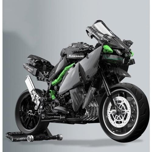 City Off-road Kawasaki Motorbike MOC Model Building Blocks High-tech Racing Car Motorcycle Bricks Toys for Children Gift