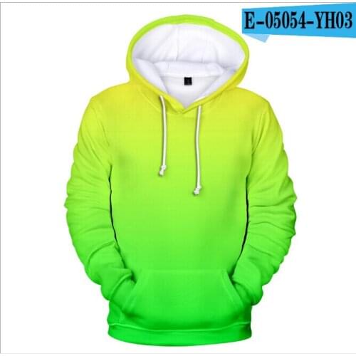 Popular 3D Gradient color Hoodies Men Women Sweatshirts Autumn Kids Hoodie Hip Hop Yellow Hoodie Casual boys girls Streetwear