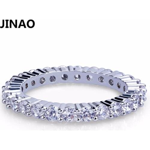 JINAO New Style Iced Out Women Cute Sweet And Romantic 2mm Ring Gold Color Micro Pave Cubic Zircon With 7,8,9,10 Five Sizes