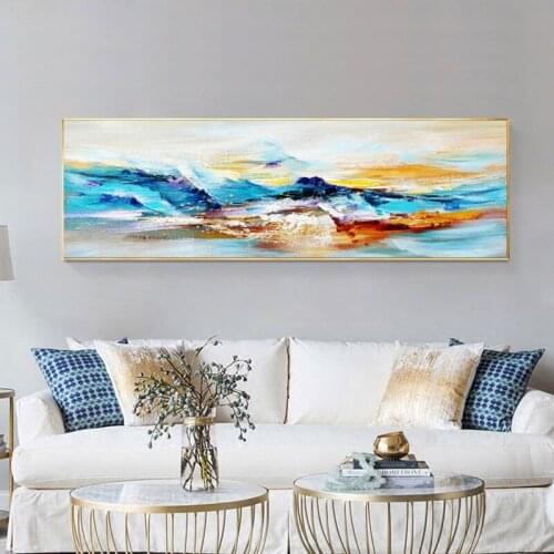 Modern Abstract Mountain Art Oil Painting on Canvas Abstract Posters and Prints Cuadros Wall Art Pictures for Living Room Decor