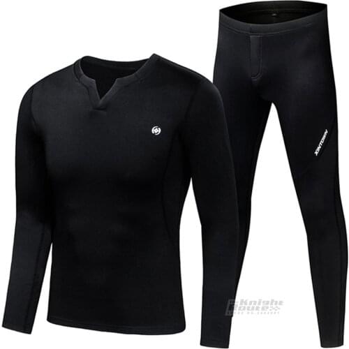 Motorcycle Jaekct Long Johns Fleece Set Thermal Underwear Sets Autumn Winter Base Layer Warm Shirts & Tops Bottom Suit Moto Men