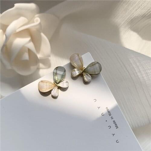 Fashion Cute Contrast Color Butterfly Acrylic Stud Earrings Korean Simple Bowknot Earrings for Women Girls Kids Ear Jewelry Gift