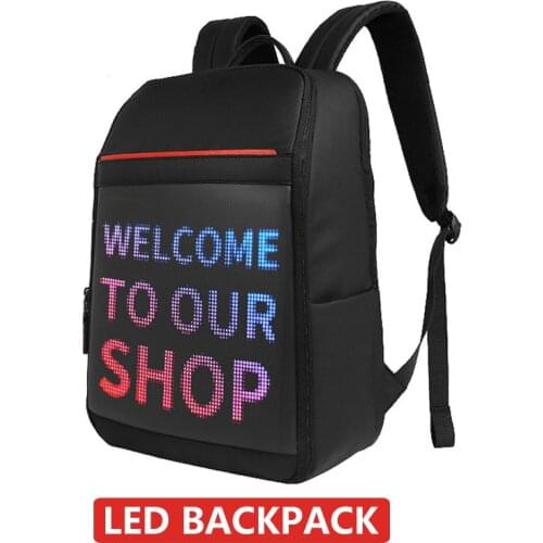 Men Women Outdoor Walking Advertising Backpacks Dynamic LED Display Screen Bags Wireless APP Control Teenage Schoolbags Mochilas