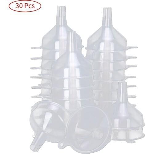 30Pc Plastic Funnels Kit Kitchen Liquid Oil Extract Hoppers Long Reaching Spout Nozzle Funnel Filter Filling Bottles Tube Hopper