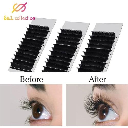 16 lines Individual Eyelash Extension Mink Lashes Russian Volume Lashes Synthetic Hair Soft Eyelash Extensions Makeup Tools