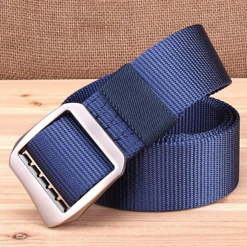 Wild Nylon Leather Belt Lengthened Casual Pants Belt Mens and Womens Japanese Word Smooth Buckle Non-perforated Belt Simple