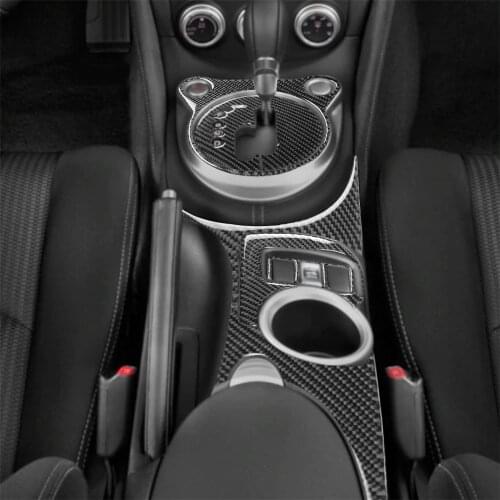 Carbon Fiber Gear Shift Water Cup Holder Frame Cover Trim for Nissan 370z 2009+ Interior Decoration Car Accessories Car Stickers