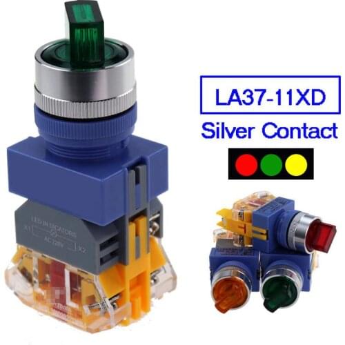 LAY37 Rotary illuminated 22mm push button switch 2 position 3 position Maintained selector light switches with lamp Y090 LAY7