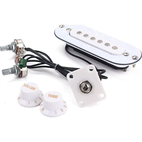 Prewired 52mm Bridge Pickup White for 6 String Acoustic Folk Guitar Parts