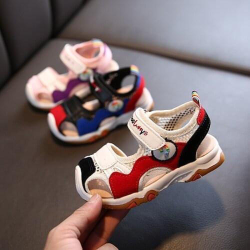 New summer childrens shoes childrens antiskid Baotou functional baby sandals boys and girls beach sandals walking shoes