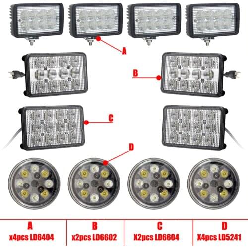 Led Agriculture Work Lights Kit 12pcs 496W 12V 24V For John Deere Tractor,Farm,Led Headlights