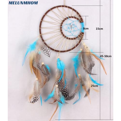 Monder Handmade Dream Catcher Pendant Car Ornaments Innovative Gifts Wind Chimes Dreamcatcher Natural Feathers Wall decoration