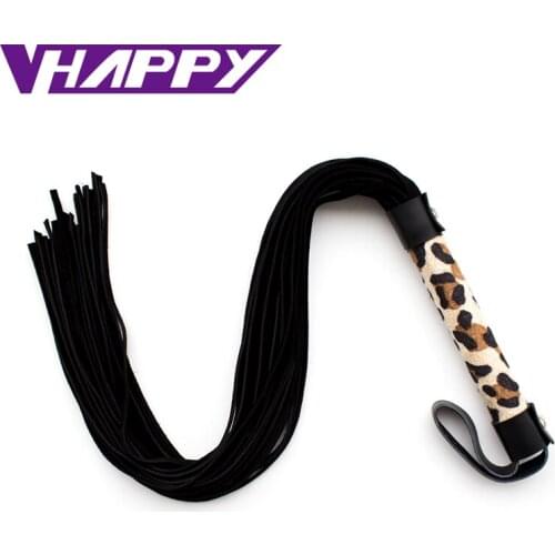 38cm Genuine Leather Spanking Paddle Flogger Whip Flirting Fun Sexy Leather Whip Sex Toys For Adults VP-WP001039A