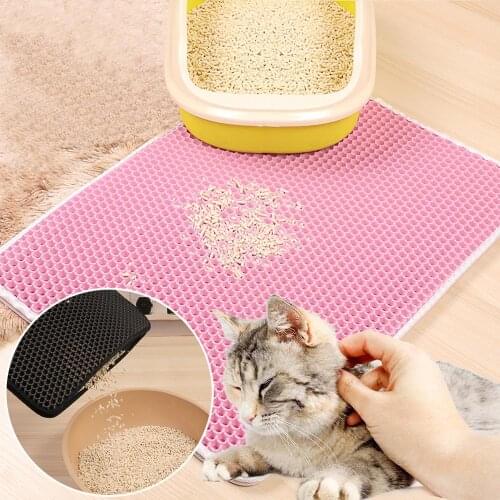 Waterproof Pet Cat Litter Mat Double-Layer EVA Cats Mat Bottom Non-slip Pet Litter Cat Mat Layer Pet Litter Catcher Mat