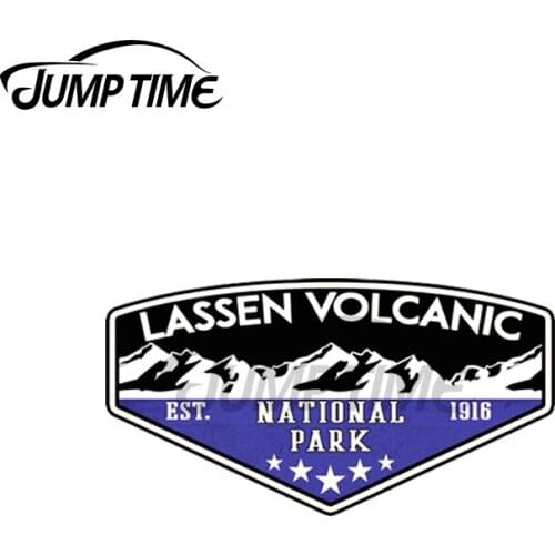 Jump Time 13 x 5.5cm For LASSEN VOLCANIC NATIONAL PARK CALIFORNIA MOUNTAINS VOLCANO CAMPER Car Sticker Decal Occlusion Scratch