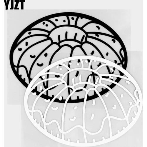 YJZT 14.4×10.9CM Doughnut Fashion Vinyl Decal Body Decoration High Quality Car Sticker Black / Silver 20B-0412