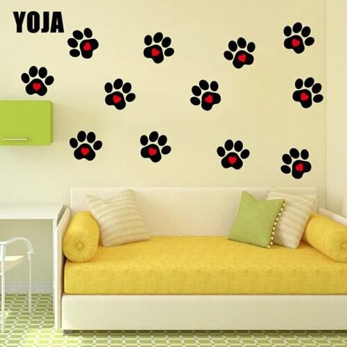 YOJA 5×4.4CM 30PCS Caring Animal Paw Print Kids Room Wall Stickers Art Splicing Home Decor Decals 8WS0010