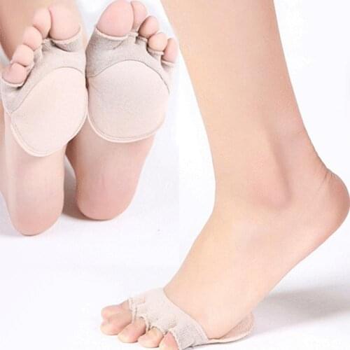 1Pair Toe Socks Cotton Non-Slip Womens Toe Toppers Socks Five Open Half Toe Toppers Separating Socks Barre Pilates Supply