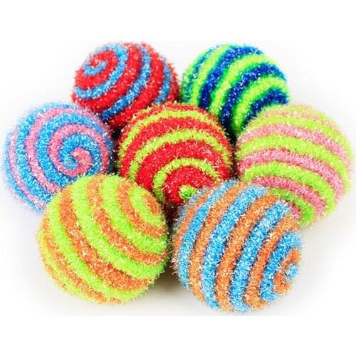 2PCS Random Color Sparkle Ball Cute Interactive Tinsel Ball Cat Toy Cat Ball Toy Cat Favor Toy Pet Funny Toy for Kitten