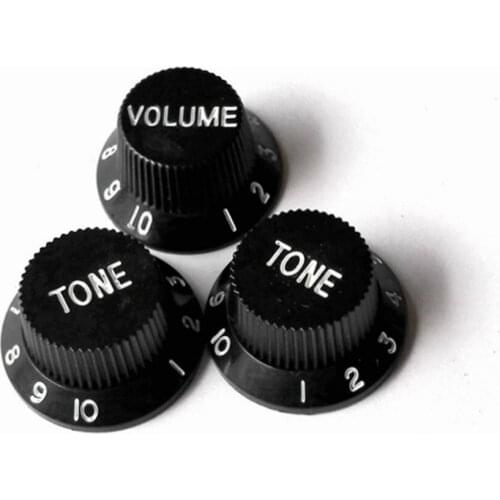 2 Tone and 1 Volume Top Hat Speed Volume Tone Pedal Control Knobs for Electric Guitar Bass