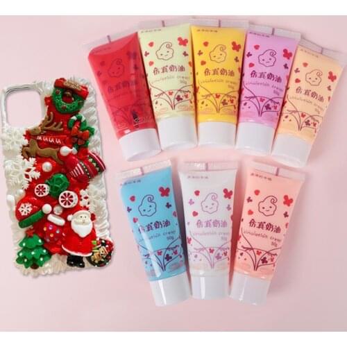 50ml Soft Fake Whipped Cream Clay Resin DIY Glue Simulation Cupcake Cell Phone Case 3D Decoration DIY Assorted Colors