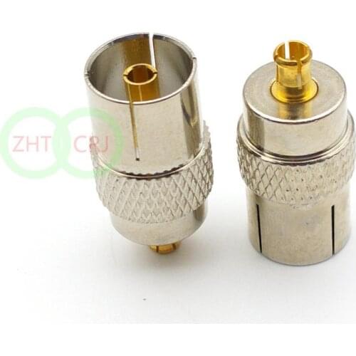 50pcs IEC DVB-T TV PAL Female Jack to MCX Male Plug RF ADAPTER