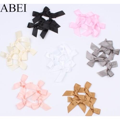 50pcs/lot Satin Ribbon Bow for Scrapbooking Album Quality DIY Bow Ties for Wedding Party Evening Decoration Sewing Accessories
