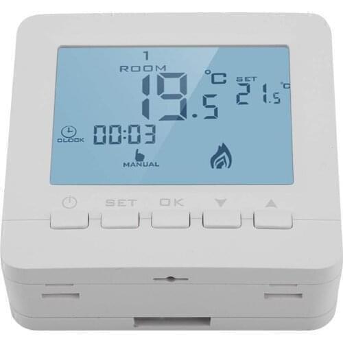 7 days programmable battery power hung-wall gas boiler thermostat with Large LCD screen