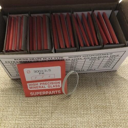 Watch accessories 3.5mm thickness flat glass set 25.5-50mm table lens box of 20 pieces