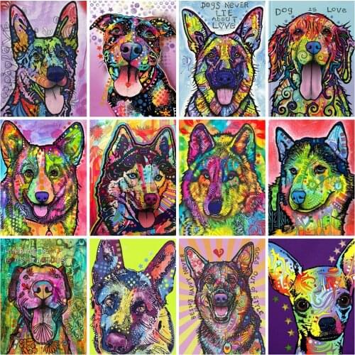 EverShine Diamond Painting Dog Diamond Mosaic Animals Picture Rhinestones Kits Cross Stitch Bead Embroidery Handmade Hobby Gift