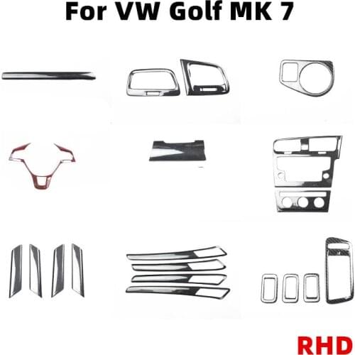 Car Styling Carbon Fiber ABS Trim Decorative Stickers for VW Golf 7 GTI R GTE GTD MK7 2013-2017 RHD Car Accessories