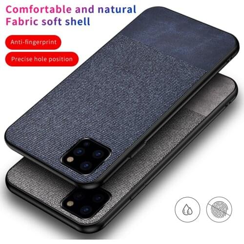 For Apple iphone 11 Case Soft silicone edge + Cloth texture Skin protective Back Cover Case for iPhone 11 Pro Max iphone11 11Pro