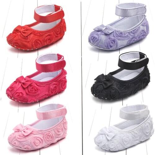 BABYS Shoes Supply Solid Color Rose Baby Toddler Shoes Princess Shoes